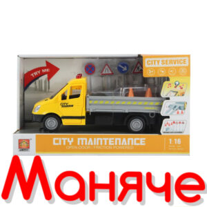 Детски камион с пътни знаци City Service
